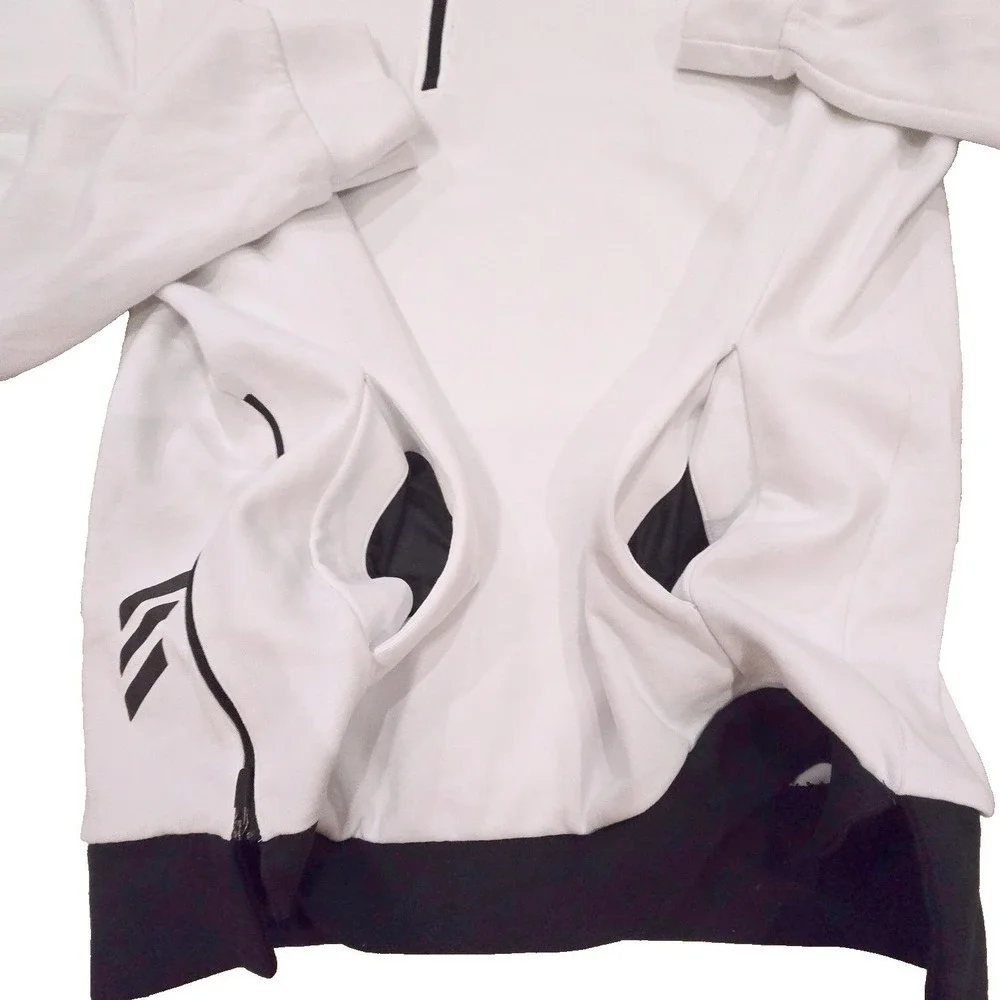 adidas Adicross 1/4 Zip Golf Hoodie Mens XL White Black Pullover RN88387 CA40312